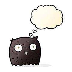 cartoon owl with thought bubble