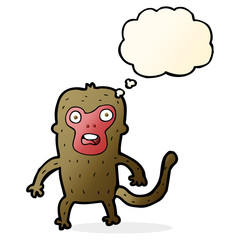 cartoon monkey with thought bubble