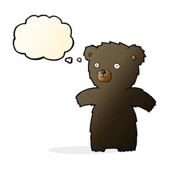 cute cartoon black bear with thought bubble