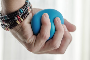 Anti-stress balls in hand