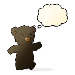 cute cartoon black bear with thought bubble