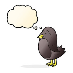 cartoon bird with thought bubble