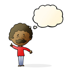 cartoon man with idea with thought bubble