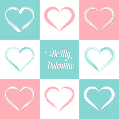 Colorful valentine card with hearts