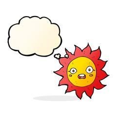 cartoon sun with thought bubble