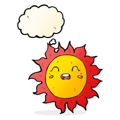 cartoon sun with thought bubble
