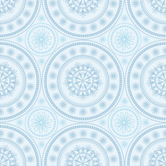 Indian ornament. Vector seamless illustration with lace flower on a white background.