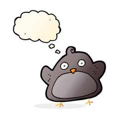 cartoon bird with thought bubble
