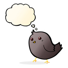 cartoon bird with thought bubble