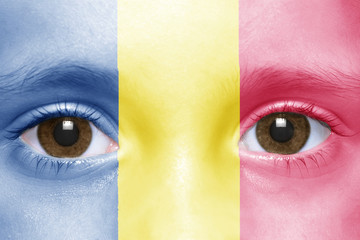 human's face with chad flag