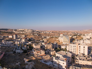 View of Har Homa (Homat Shmuel) from Bethlehem 2015 - obrazy, fototapety, plakaty
