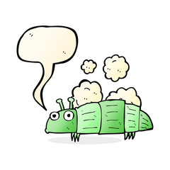 cartoon bug with thought bubble