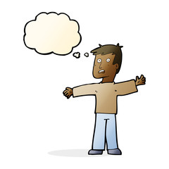 Fototapeta premium cartoon surprised man with thought bubble