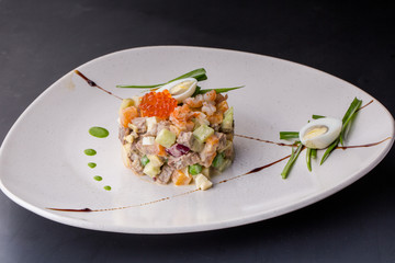 sea food salad with shrimps