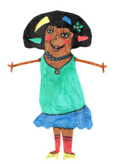 children's drawing happy mom