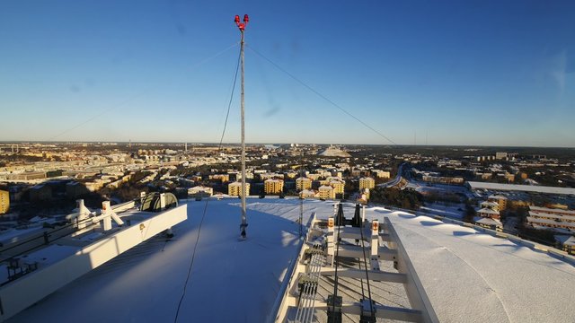 meteo station on top of building, Stockholm