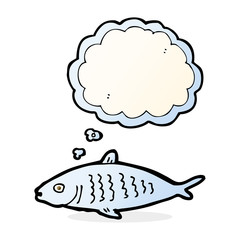 cartoon fish with thought bubble