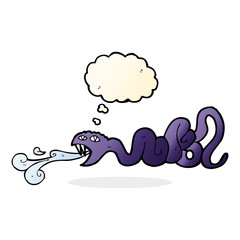 cartoon snake with thought bubble