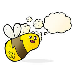 cartoon bee with thought bubble