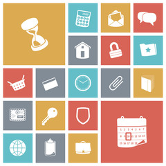 Flat design icons for user interface