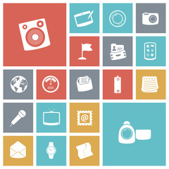 Flat design icons for user interface