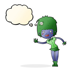 cartoon vampire girl with thought bubble