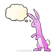 cartoon rabbit with thought bubble