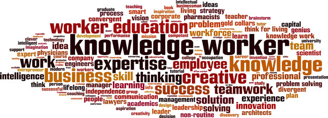 Knowledge worker word cloud concept. Vector illustration