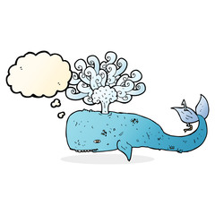 cartoon whale with thought bubble