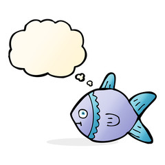 cartoon fish with thought bubble