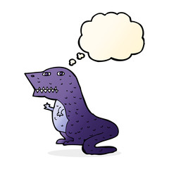 cartoon dinosaur with thought bubble