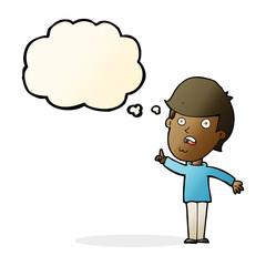 cartoon man asking question with thought bubble
