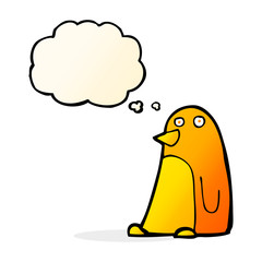 cartoon bird with thought bubble