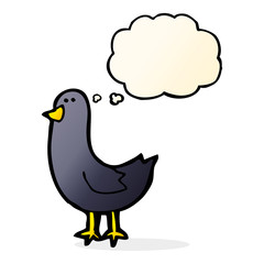 cartoon bird with thought bubble