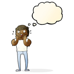 cartoon gasping man with thought bubble