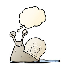 cartoon snail with thought bubble