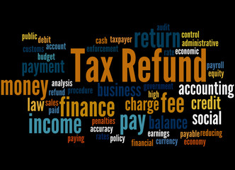 Tax Refund, word cloud concept 6