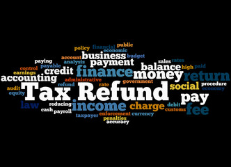 Tax Refund, word cloud concept 8