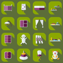 Flat concept, modern design with shadow nursery