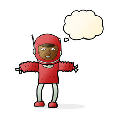 cartoon astronaut with thought bubble