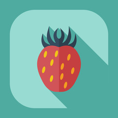 Flat modern design with shadow icons Strawberry
