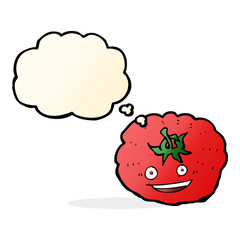 cartoon tomato with thought bubble