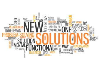 Obraz premium Word Cloud New Solutions
