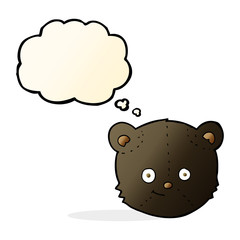 cartoon black bear head with thought bubble
