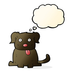 cartoon dog with thought bubble