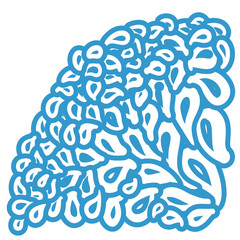 Ornament elements in blue and white colors.