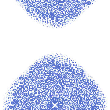 Ornament elements in blue and white colors.