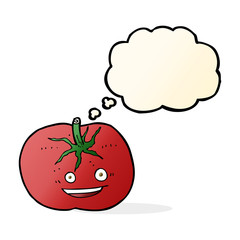 cartoon tomato with thought bubble