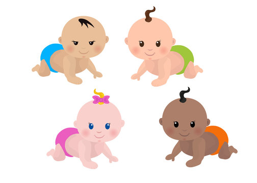 Vector illustration of babies