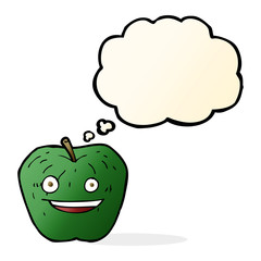 cartoon apple with thought bubble